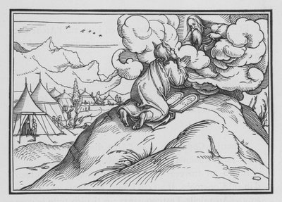 Mose steigt erneut auf den Berg, Exodus XXXIV, 1 von Hans after Holbein the Younger