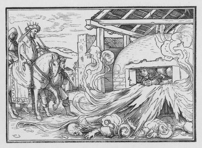 Schadrach, Meschach und Abed-Nego werden ins Feuer geworfen, Daniel III, 23 von Hans after Holbein the Younger