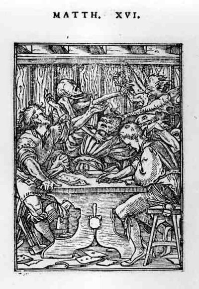 Die Spieler, aus der Serie Totentanz, graviert von Hans Lutzelburger von Hans after Holbein the Younger