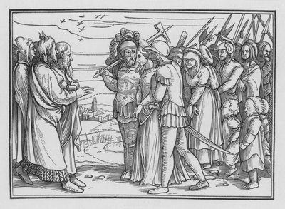 Die Midianiter geplündert und Bileam getötet, Numeri XXXI, 9 von Hans after Holbein the Younger