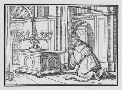 Das feierliche Opfer Salomos in Gibeon, 2 Chroniken I, 6 von Hans after Holbein the Younger