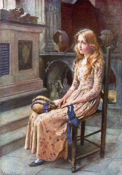 Kleine Nell in der alten Kirche von Harold Copping