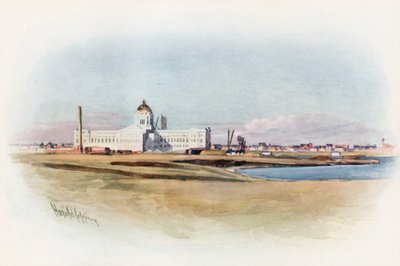 Regina, Saskatchewan, das neue Parlamentsgebäude im Bau von Harold Copping