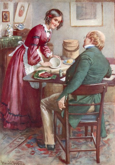 Ruth Pinch macht einen Pudding von Harold Copping