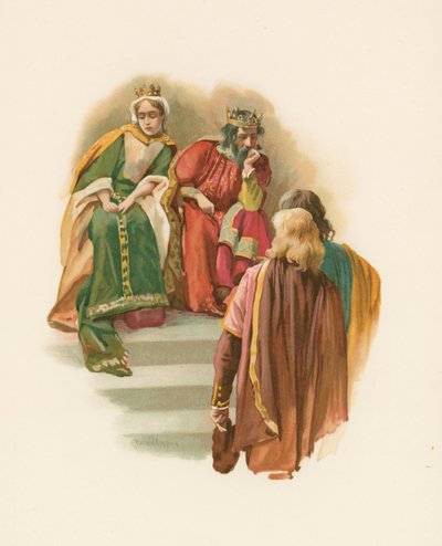 Der König und die Königin mit Hamlet von Harold Copping