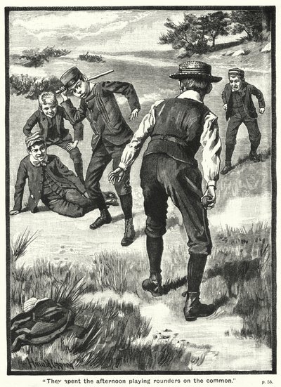 „Sie verbrachten den Nachmittag mit Runderspielen auf der Wiese“ (Stich) von Harold Copping