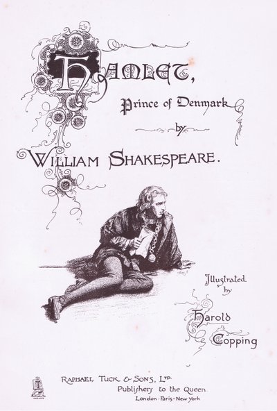 Titelseitengestaltung, Illustration aus Hamlet von Harold Copping