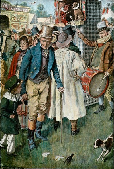 Tom und Benjy auf dem Jahrmarkt von Harold Copping