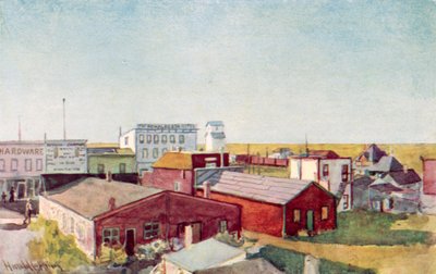 Wie eine Prärie-Stadt aussieht, eine Ecke von Lloydminster von Harold Copping