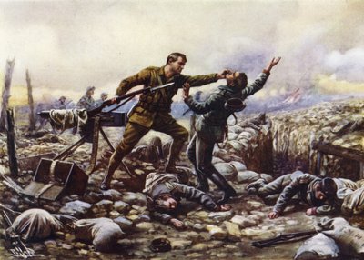 Private J Boyd von den Irish Guards erobert im Alleingang ein deutsches Maschinengewehr, Erster Weltkrieg von Harold Hume Piffard