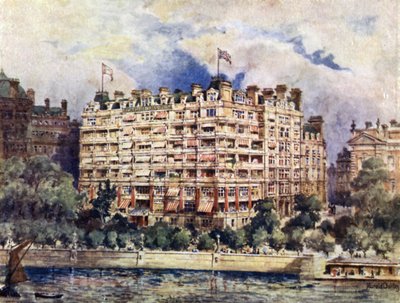 Die Flussfront des Savoy Hotels im Jahr 1889 von Harold Oakley