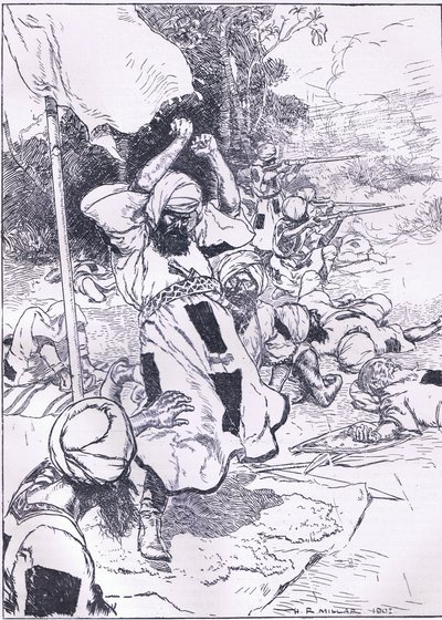 Der Tod des Khalifa, Illustration aus Cassells Geschichte Englands, 1900er Jahre von Harold Robert Millar