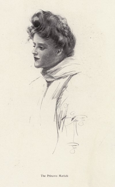 Gräfin Frina Mavrodin aus dem Roman The Princess Moritza von Percy Brebner von Harrison Fisher