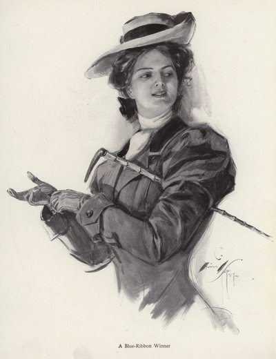 Preisträgerin mit blauem Band von Harrison Fisher