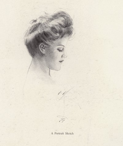 Porträt einer Frau im Profil von Harrison Fisher