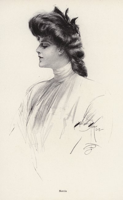 Porträt einer Frau namens Marcia von Harrison Fisher