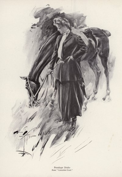 Der Charakter Penelope Drake aus dem Roman Cowardice Court von George Barr McCutcheon von Harrison Fisher