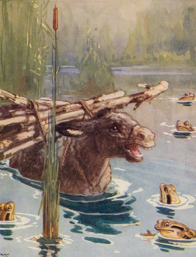Äsops Fabeln: Der Esel und die Frösche von Harry (1878 1950) Rountree
