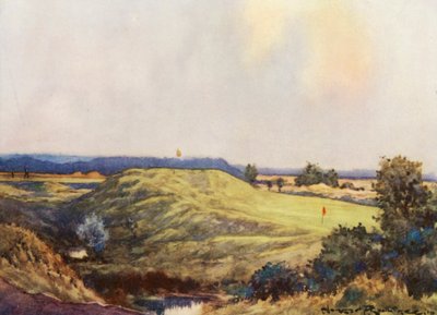 Golfplätze: Frilford Heath, Annäherung an das neunte Grün von Harry (1878 1950) Rountree