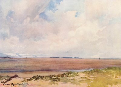 Golfplätze: Hoylake, Blick auf Hilbre vom neunten Tee von Harry (1878 1950) Rountree