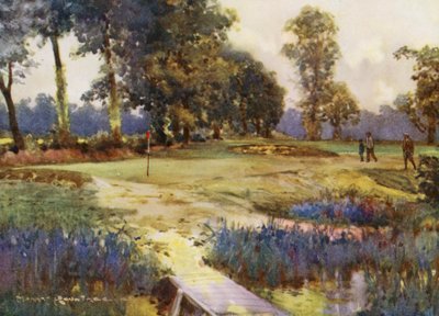 Golfplätze: Romford, das sechste Grün von Harry (1878 1950) Rountree