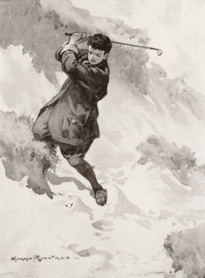 Golfplätze: Sandwich, Spiel auf das Grün von "Hades" von Harry (1878 1950) Rountree