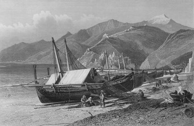 Ventimiglia an der Corniche-Straße (Gravur) von Harry (after) Fenn