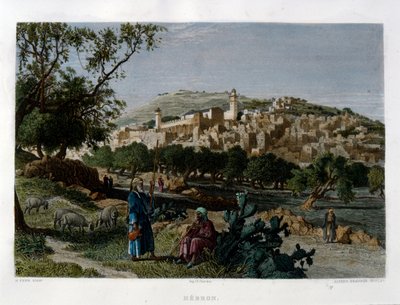 Hebron, graviert von Alfred Krausse nach einem Bild von Harry Fenn, veröffentlicht in Picturesque Palestine, um 1875 von Harry ) Fenn
