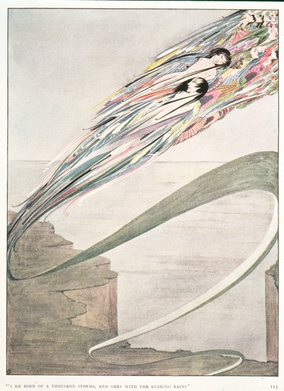 "Ich bin geboren aus tausend Stürmen und grau von rauschenden Regen", Illustration zu 