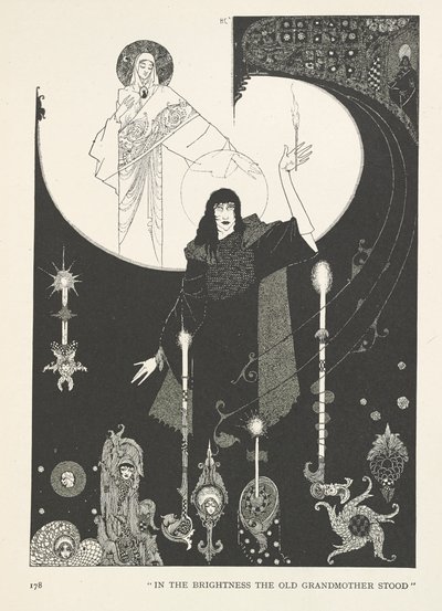 Das kleine Mädchen mit den Schwefelhölzern. Im Lichtschein stand die alte Großmutter. von Harry Clarke