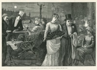 Eine Sommernacht auf der Terrasse des House of Commons von Harry Furniss