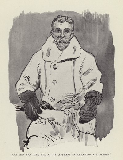 Captain Van der Byl wie er in Albany erscheint, in einem Rahmen! von Harry Furniss