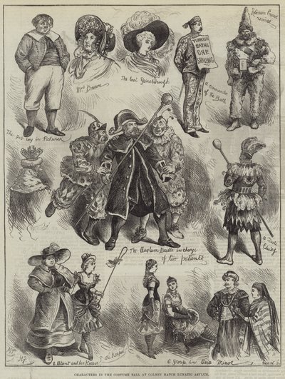 Charaktere im Kostümball im Colney Hatch Irrenhaus von Harry Furniss