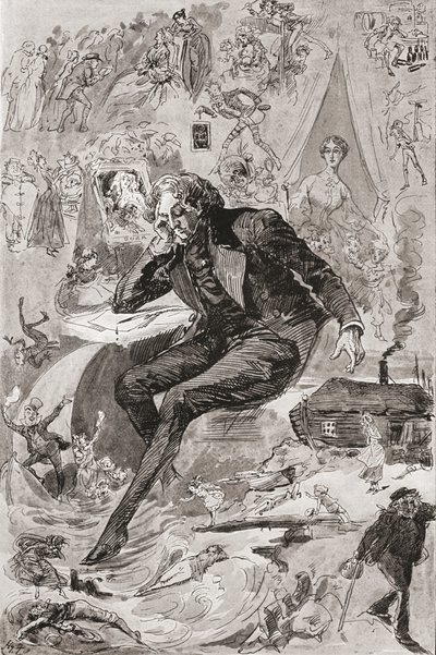 David Copperfield. Illustration von Harry Furniss für den Charles Dickens Roman David Copperfield, aus der Testimonial Edition, veröffentlicht 1910. von Harry Furniss
