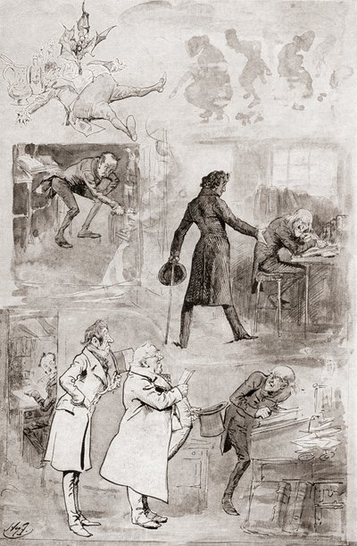 Illustration für Eine Weihnachtsgeschichte aus Die Weihnachtsbücher von Charles Dickens von Harry Furniss