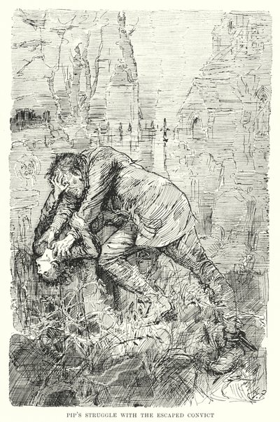 Illustration für Große Erwartungen von Charles Dickens von Harry Furniss