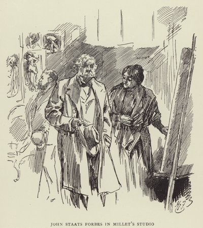 John Staats Forbes im Atelier von Millet von Harry Furniss