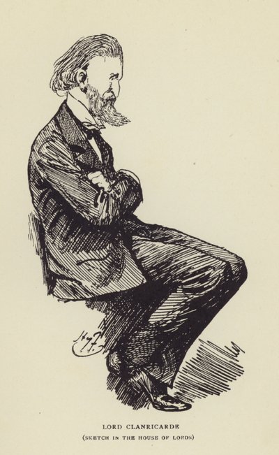 Lord Clanricarde, Skizze im House of Lords von Harry Furniss