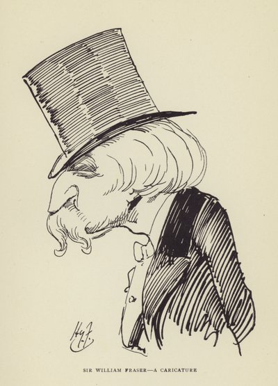 Sir William Fraser, eine Karikatur von Harry Furniss