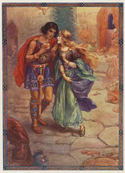 "Nimm mich als deine Frau!", Diarmuid und Grania von Harry George Theaker