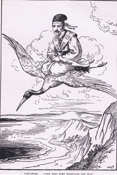 Der Kranich flog über Berge und Meere davon (aus der Geschichte von Sentaro) von Harry George Theaker