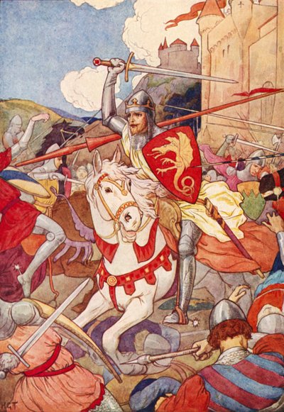 Der seltsame Ritter mit blitzendem Schwert von Harry George Theaker