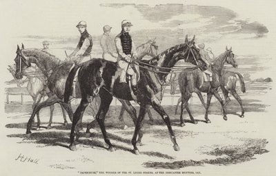 Imperieuse, der Gewinner der St. Leger Stakes, beim Doncaster Meeting, 1857 von Harry Hall