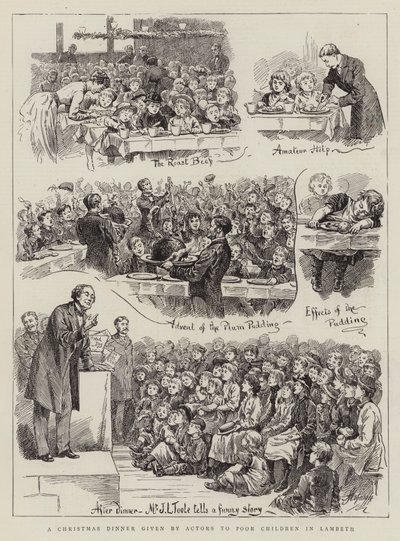 Ein Weihnachtsessen, das von Schauspielern armen Kindern in Lambeth gegeben wird von Harry Hamilton Johnston