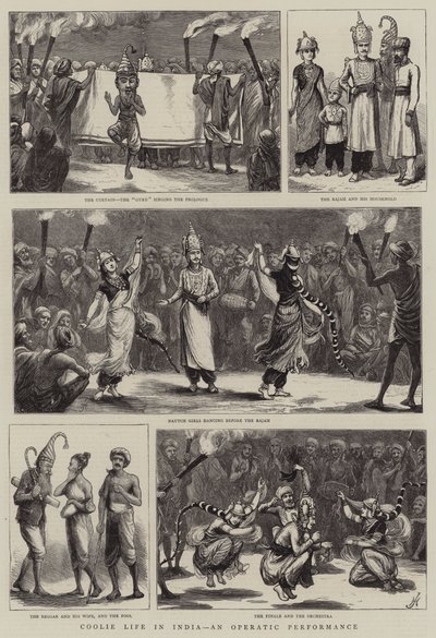 Coolie-Leben in Indien, eine Opernaufführung von Harry Hamilton Johnston