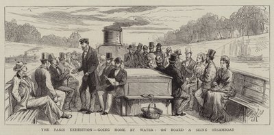 Die Pariser Ausstellung, Heimfahrt mit dem Wasser, an Bord eines Seine-Dampfers von Harry Hamilton Johnston