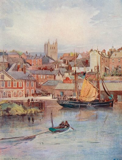Der Kai, Exeter, mit den Kathedraltürmen von Harry Hine
