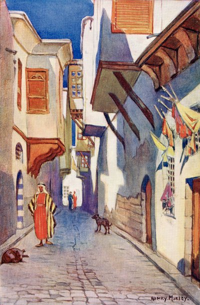 Eine Straße in Damaskus, Syrien, um 1910, aus Ein Buch des modernen Palästina von Richard Penlake, veröffentlicht um 1910 von Harry Morley
