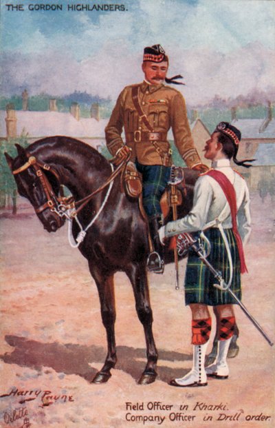 Die Gordon Highlanders, Feldoffizier in Kharki, Kompanieoffizier in Drillordnung von Harry Payne
