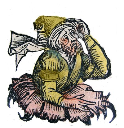 Porträt von Parmenides von Elea, griechischer Philosoph der Vorsokratik. Xylographie aus 